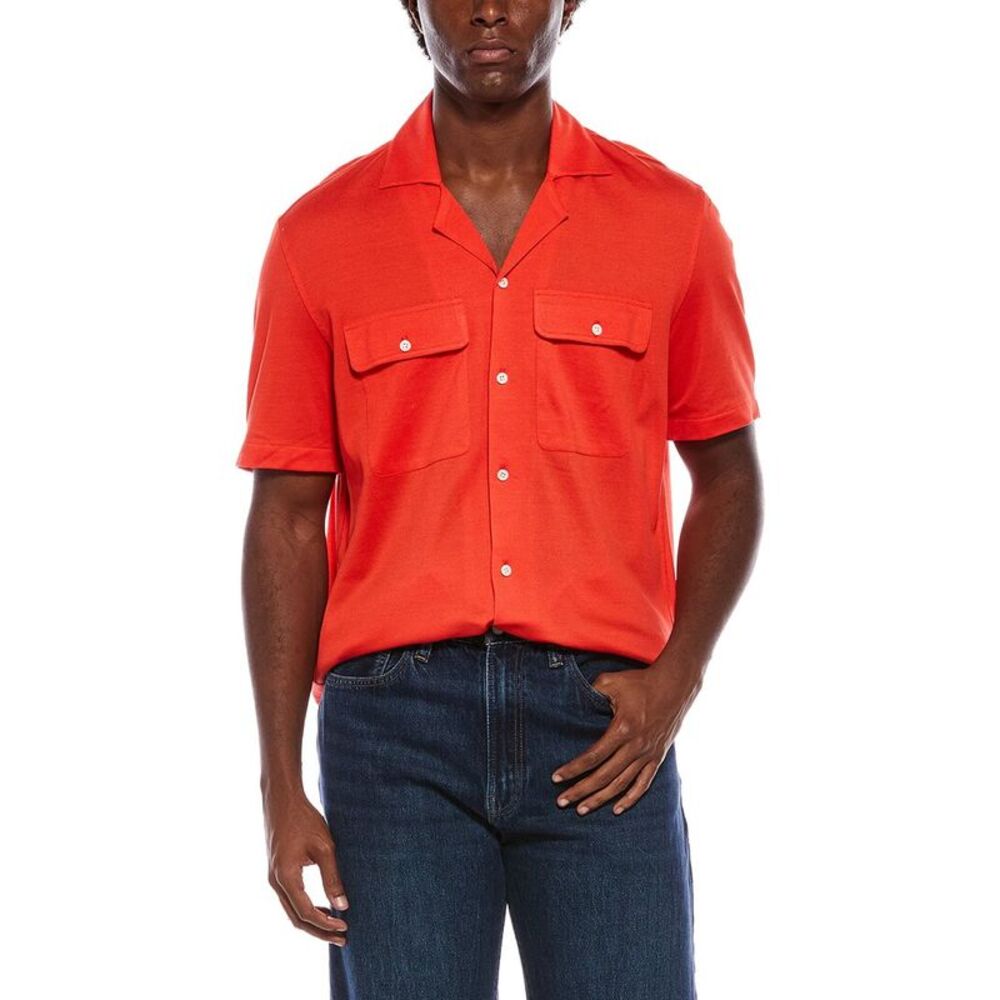 Isaia Mens  Sport Shirt, Red